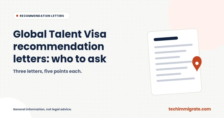Global Talent Visa Recommendation Letters: Who to Ask and What They Must Cover (3 Letters)