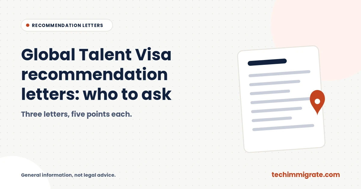 Global Talent Visa Recommendation Letters: Who to Ask and What They Must Cover (3 Letters)