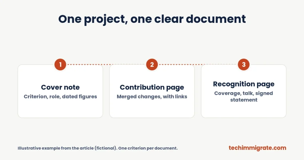 One project, one clear document (How Software Developers Turn GitHub Into Global Talent Visa Evidence (7 Proof Types))