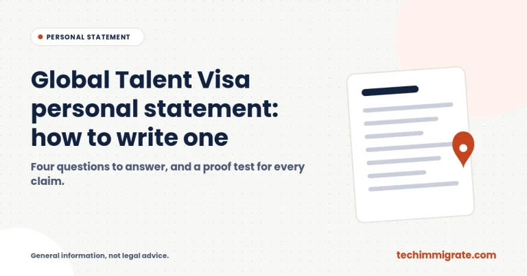 Global Talent Visa Personal Statement: How to Write One Tech Nation Can Assess