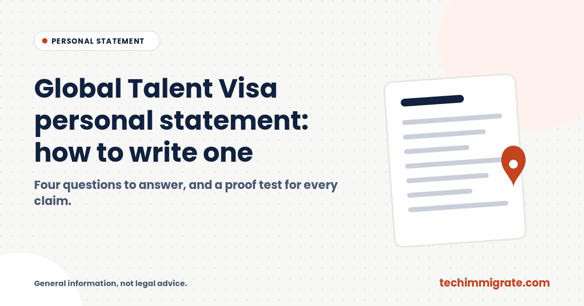 Global Talent Visa Personal Statement: How to Write One Tech Nation Can Assess