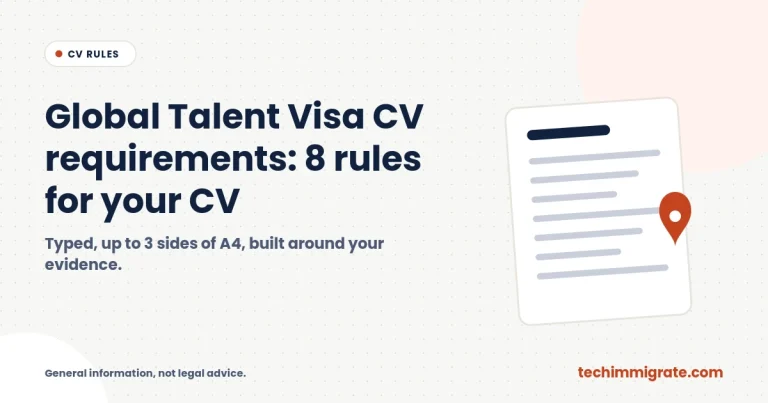 Global Talent Visa CV Requirements: 8 Rules for a CV Tech Nation Accepts