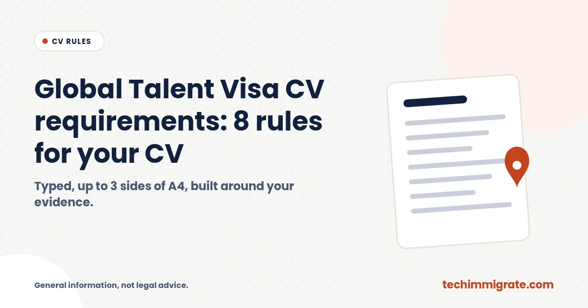 Global Talent Visa CV Requirements: 8 Rules for a CV Tech Nation Accepts