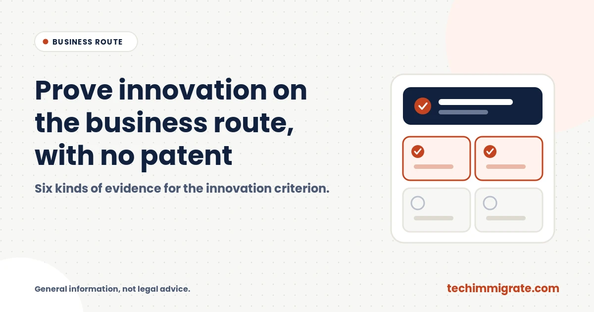 Global Talent Visa Business Route: 6 Ways to Prove Innovation (Without a Patent)