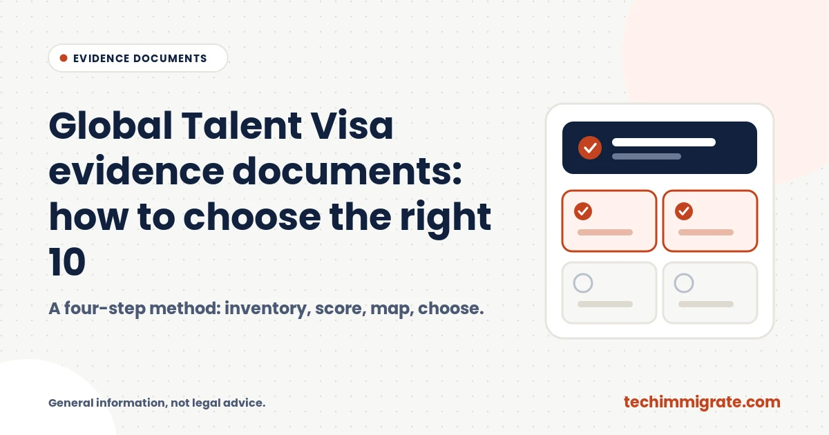 Global Talent Visa Evidence Documents: How to Choose the Right 10 (Step by Step)