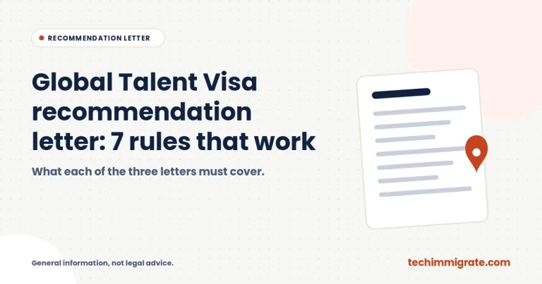 Recommendation Letter Global Talent Visa Guide: 7 Rules for Writing One That Works