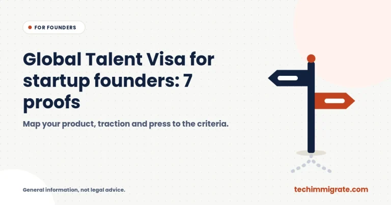 Global Talent Visa for Startup Founders: Prove Innovation, Impact and Leadership (7 Proofs)
