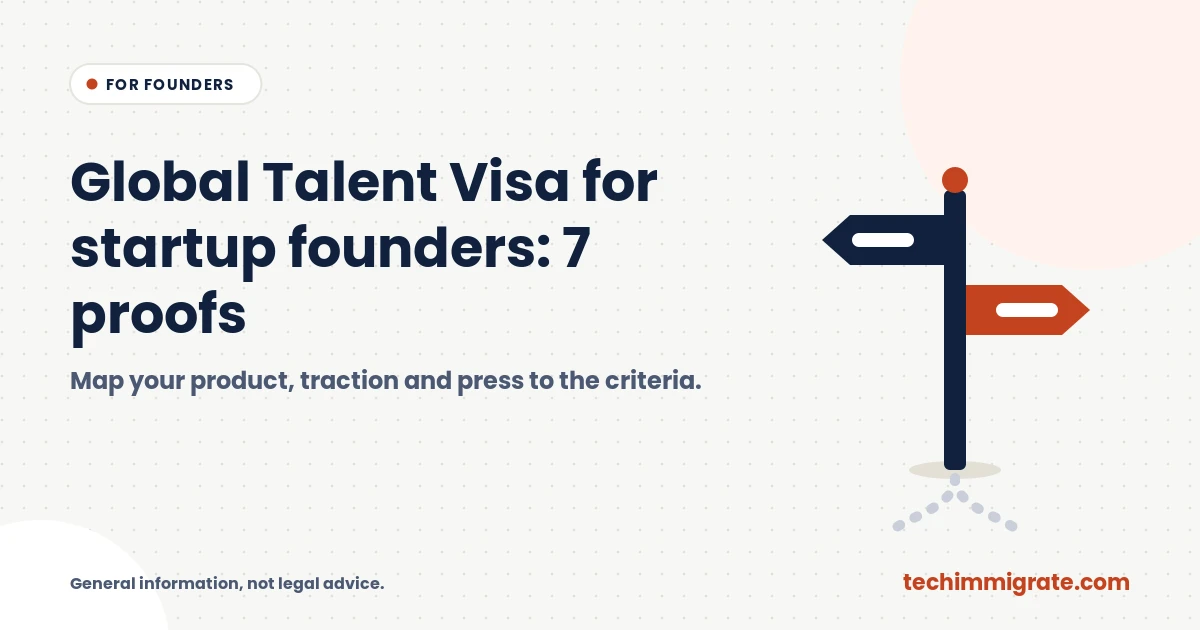 Global Talent Visa for Startup Founders: Prove Innovation, Impact and Leadership (7 Proofs)